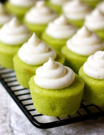 mini lime cupcakes with cream cheese frosting
