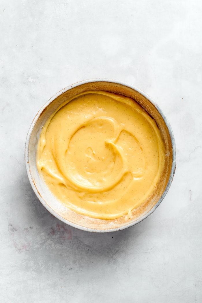 Vanilla pastry cream in bowl