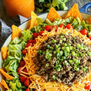 Dorito Taco Salad with Creamy Taco Dressing | A Farmgirl's Dabbles