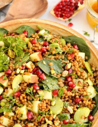 Wheat Berry and Spinach Salad with Orange-Curry Vinaigrette
