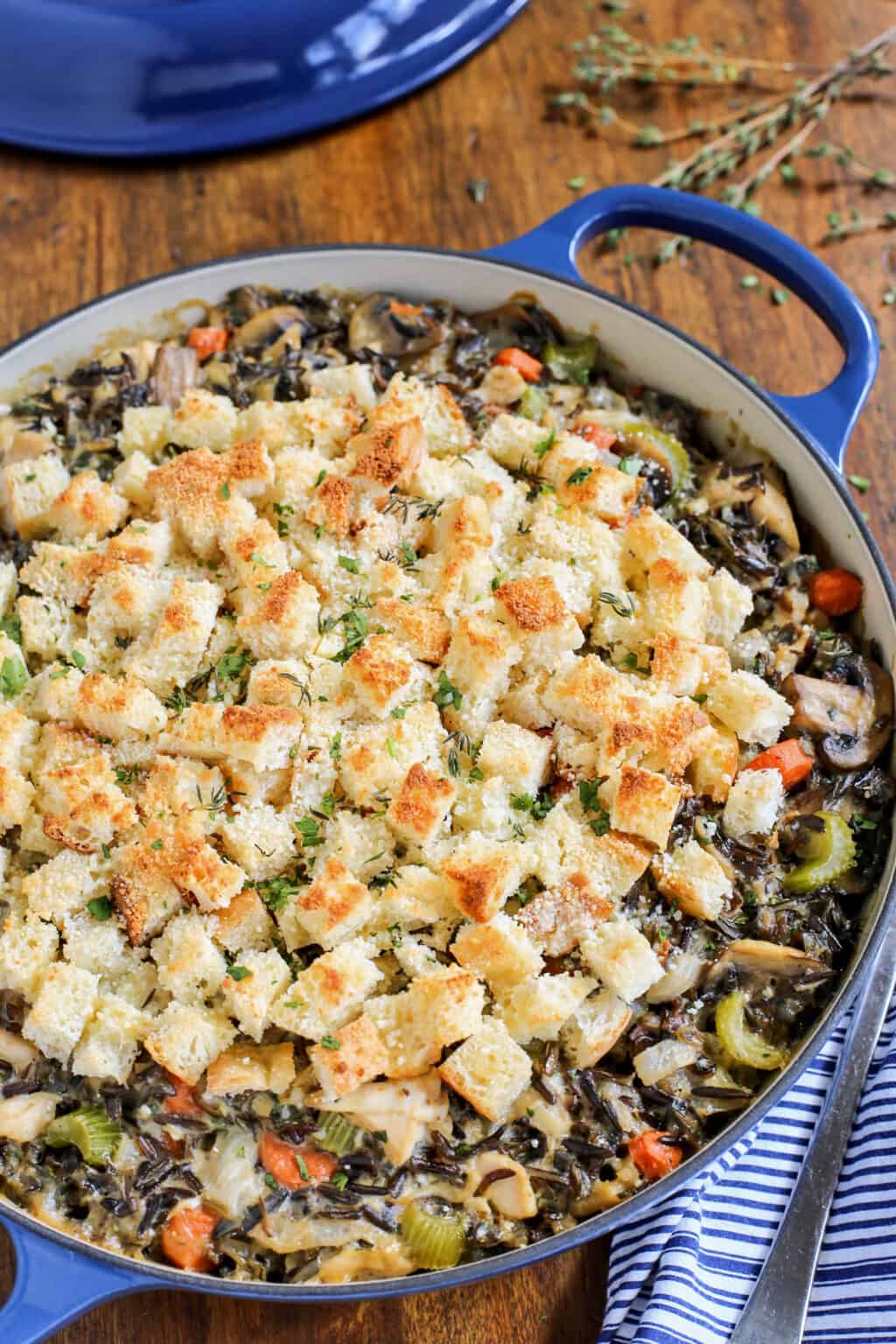 Chicken Wild Rice Casserole with Gruyere l A Farmgirl's Dabbles