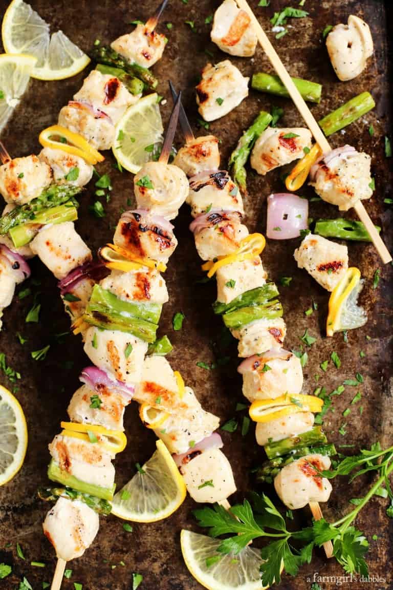 Grilled Lemon Pepper Chicken Kebabs | Easy Chicken Dinner Idea