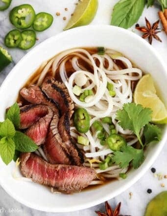 A bowl of Grilled Beef Pho