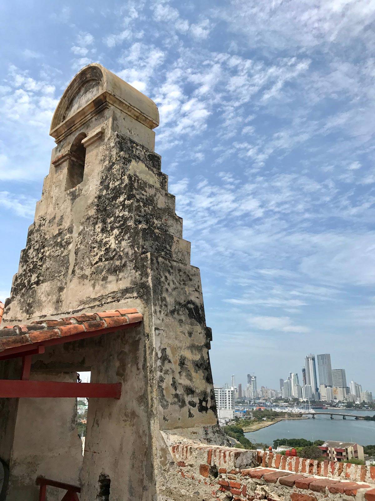 a view from Castillo de San Felipe de Barajas at Cartagena, Colombia