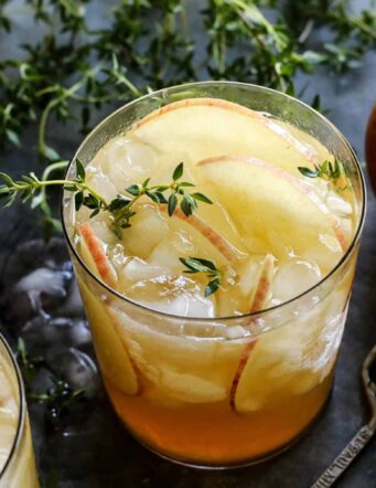 two glasses of apple sangria