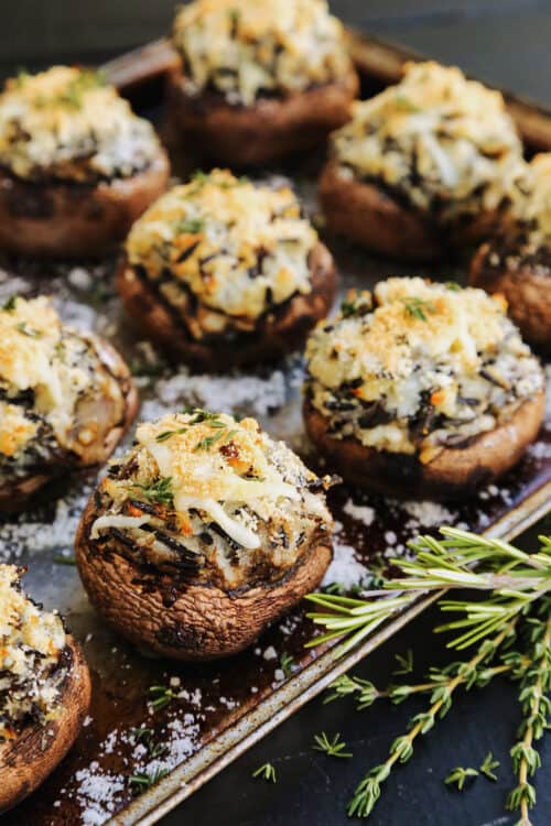 Mashed Potato and Wild Rice Stuffed Mushrooms - A Farmgirl's Dabbles