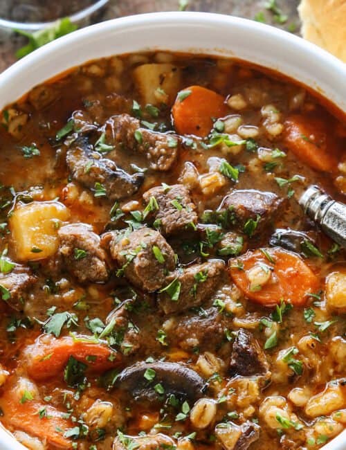 Slow Cooker Beef Barley Stew - a farmgirl's dabbles