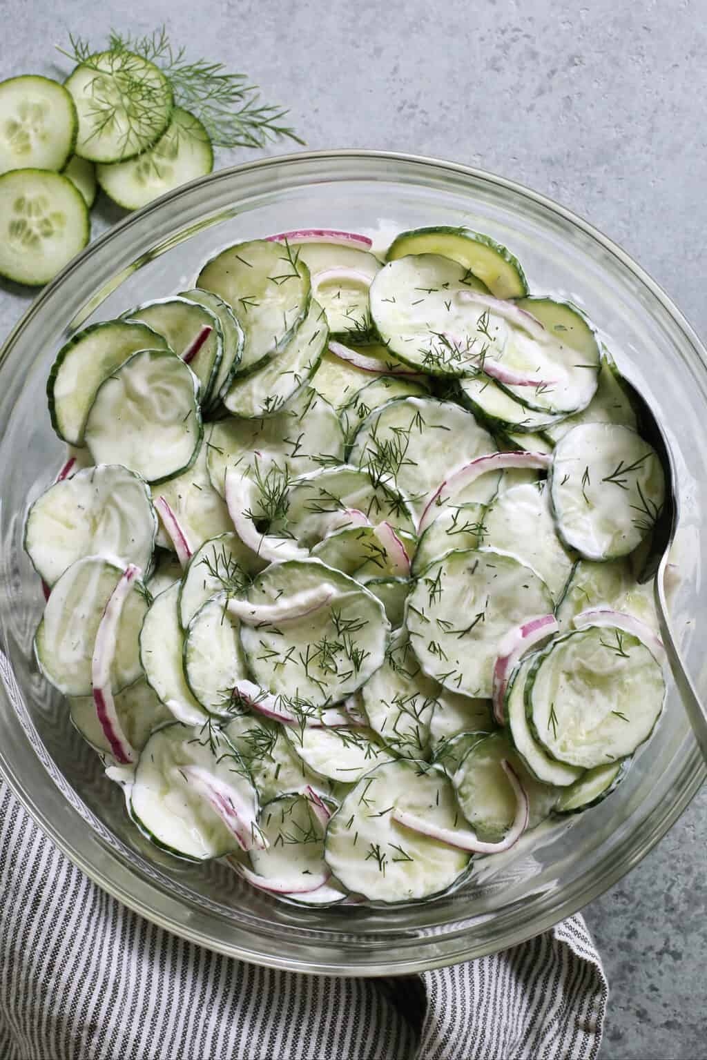 Creamy Cucumber Salad A Farmgirls Dabbles 5534