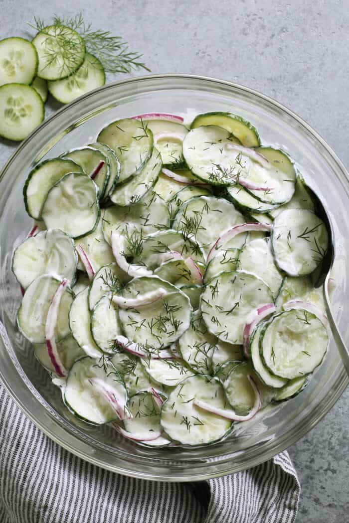 Creamy Cucumber Salad - A Farmgirl's Dabbles