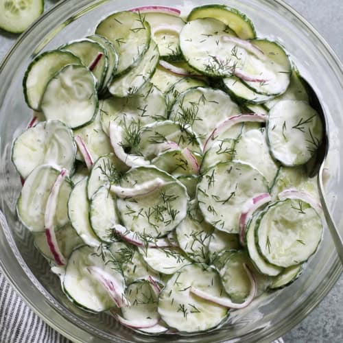 Creamy Cucumber Salad - A Farmgirl's Dabbles