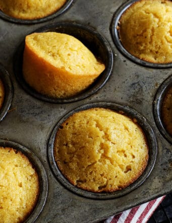 cornbread muffins in a muffin pan