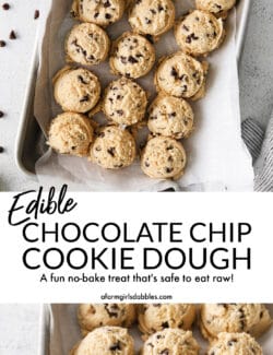 Pinterest image for edible chocolate chip cookie dough
