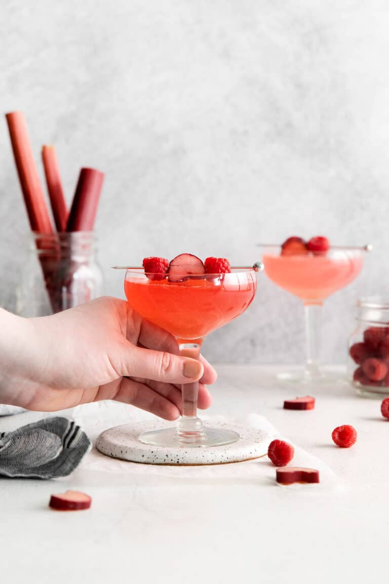 Easy Raspberry Rhubarb Cosmopolitan Recipe l A Farmgirl's Dabbles