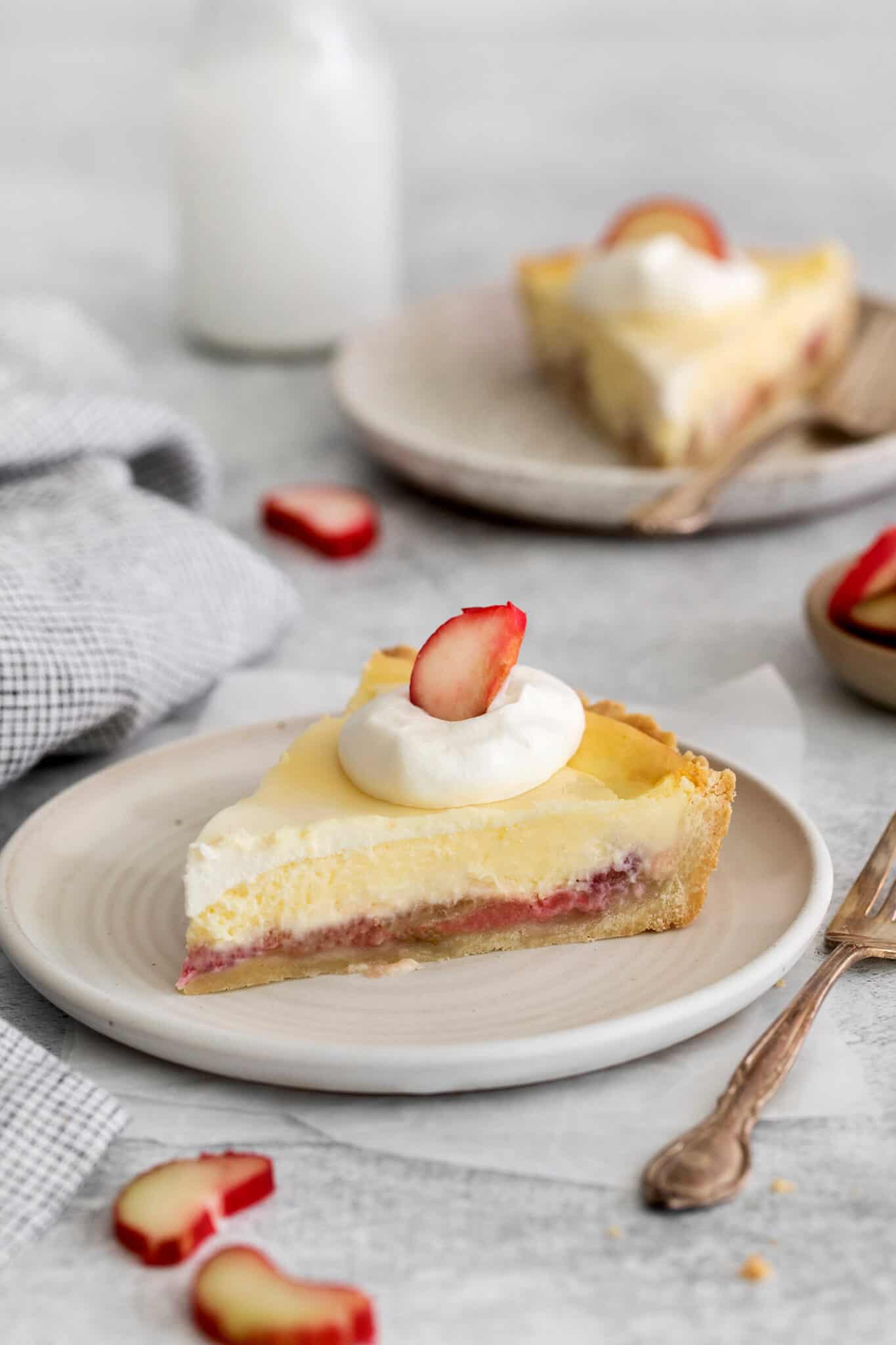 Homemade Rhubarb Cheesecake Pie Recipe | A Farmgirl's Dabbles