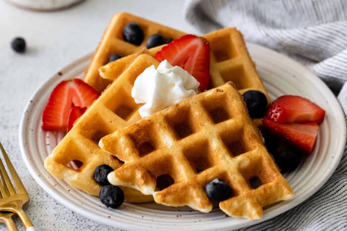 Overnight Yeast Waffles Recipe | A Farmgirl's Dabbles