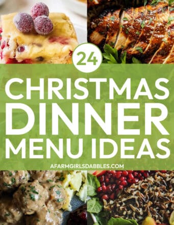 collage of Christmas dinner menu ideas