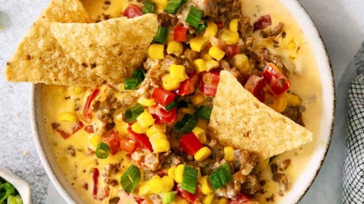 Crock Pot Cheesy Salsa, Black Bean and Corn Dip - Joy Love Food