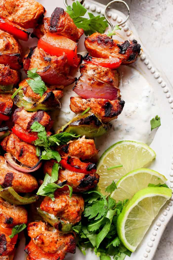 Grilled Charmoula Pork Kabobs (North African Inspired Pork)