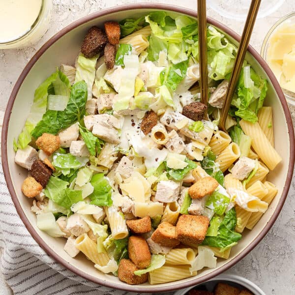 Chicken Caesar Pasta Salad (A fun spin on Caesar Salad!)