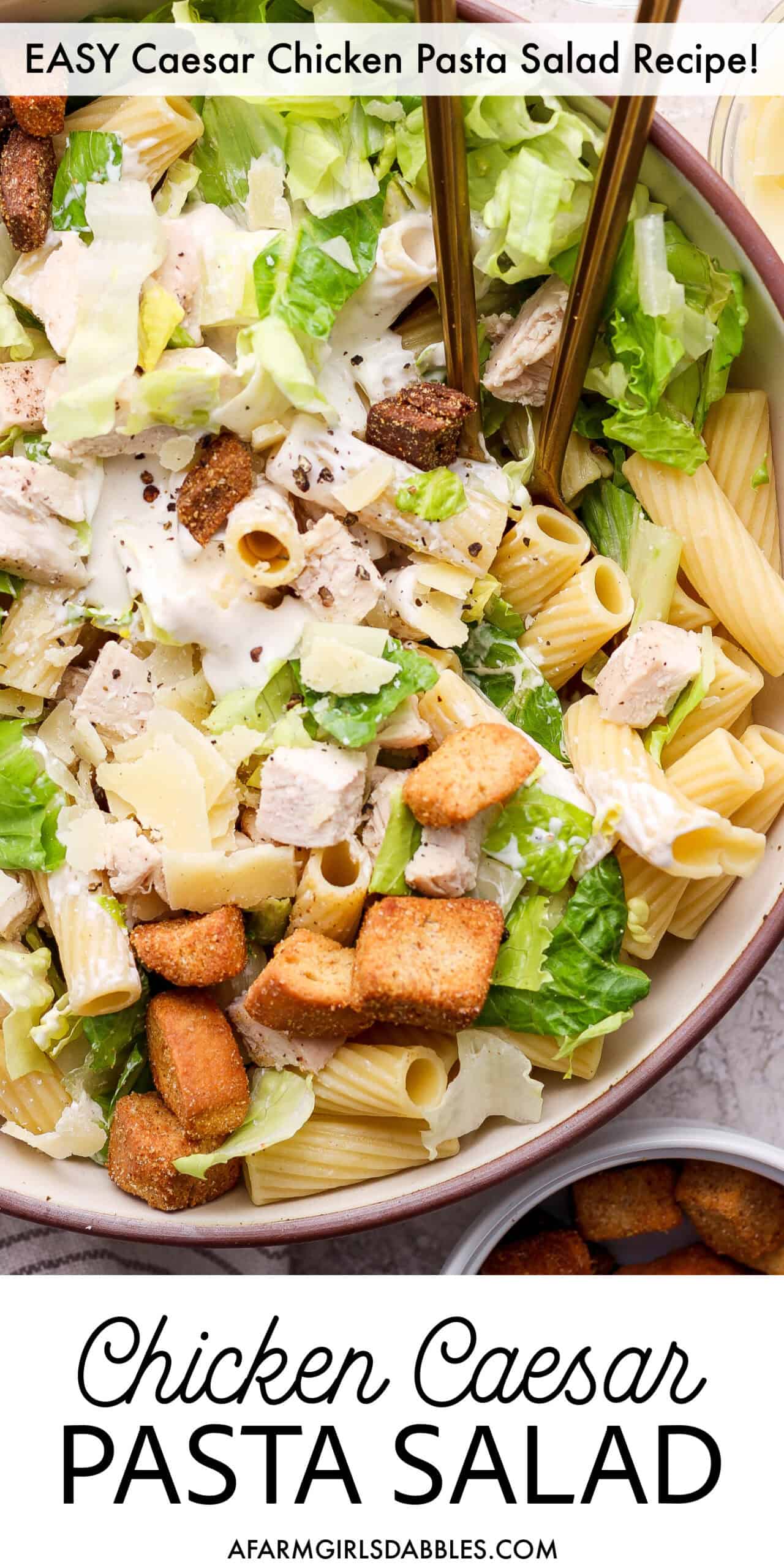 Chicken Caesar Pasta Salad (A fun spin on Caesar Salad!)